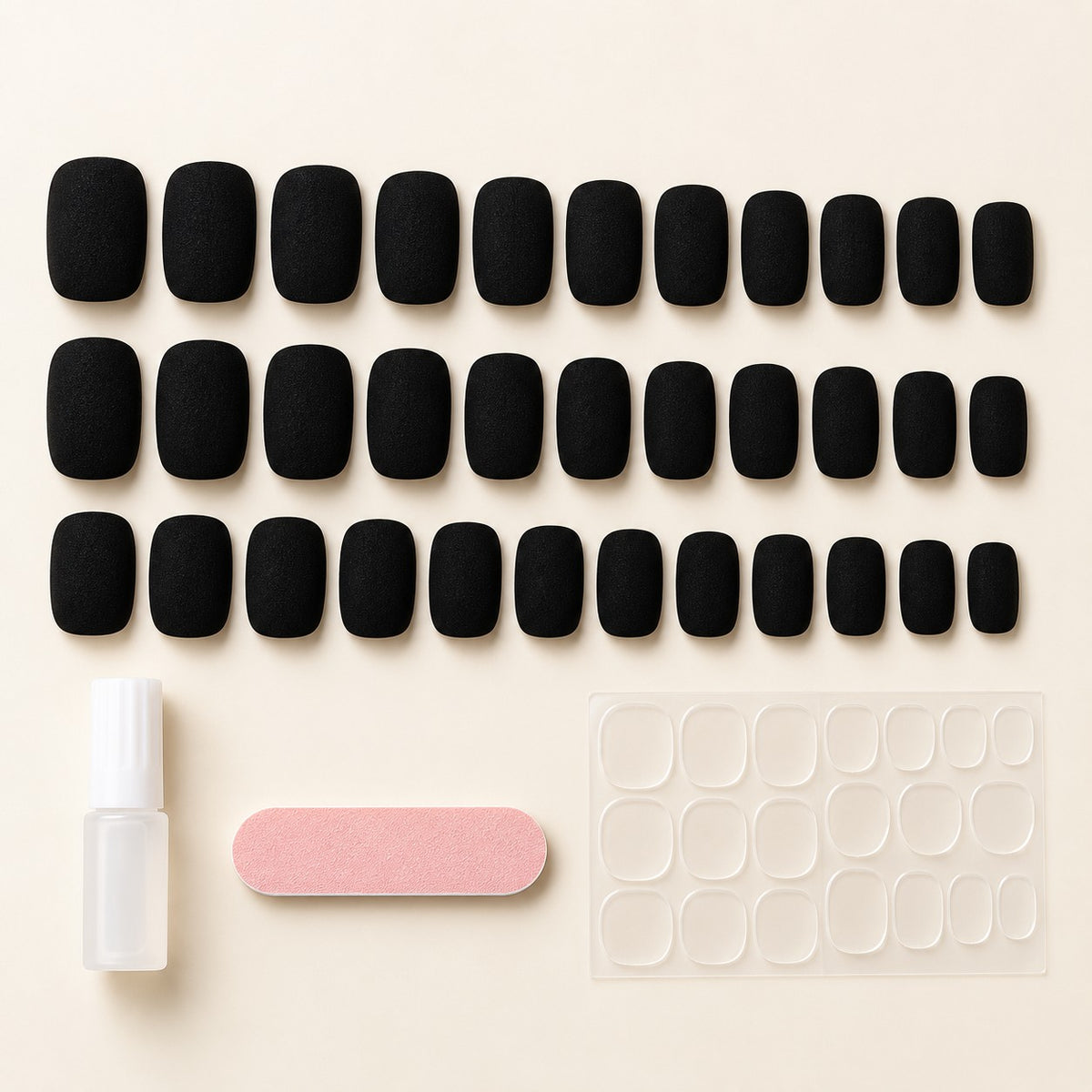 Black Velvet Short Ballet Luxury Press-On Nails 30 pcs - view 3