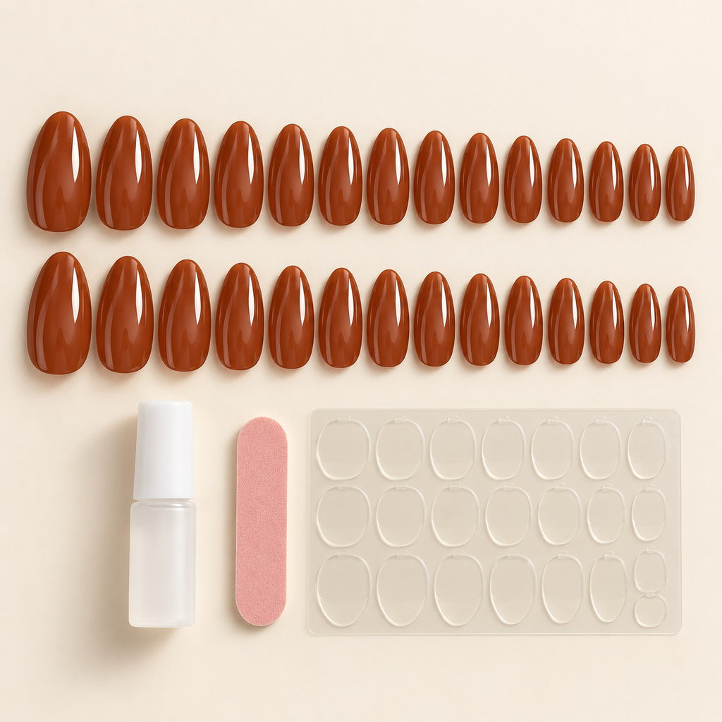 Caramel Velvet Lustre Press-On Nails 30 pcs - view 3