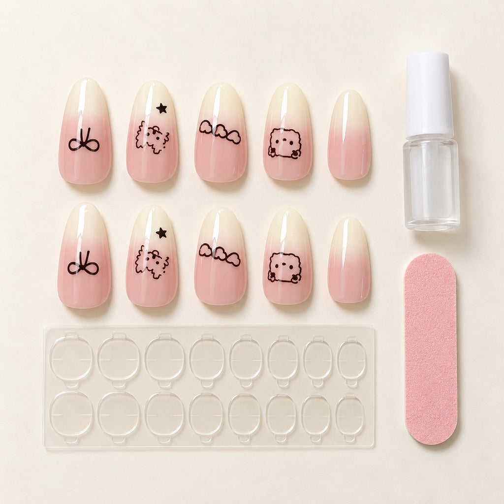 Coconut Puppy Cream Jelly Glow Press-On Nails 10 pcs - view 3
