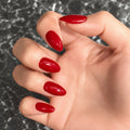 Crimson Flame Lustre Press-On Nails 30 pcs