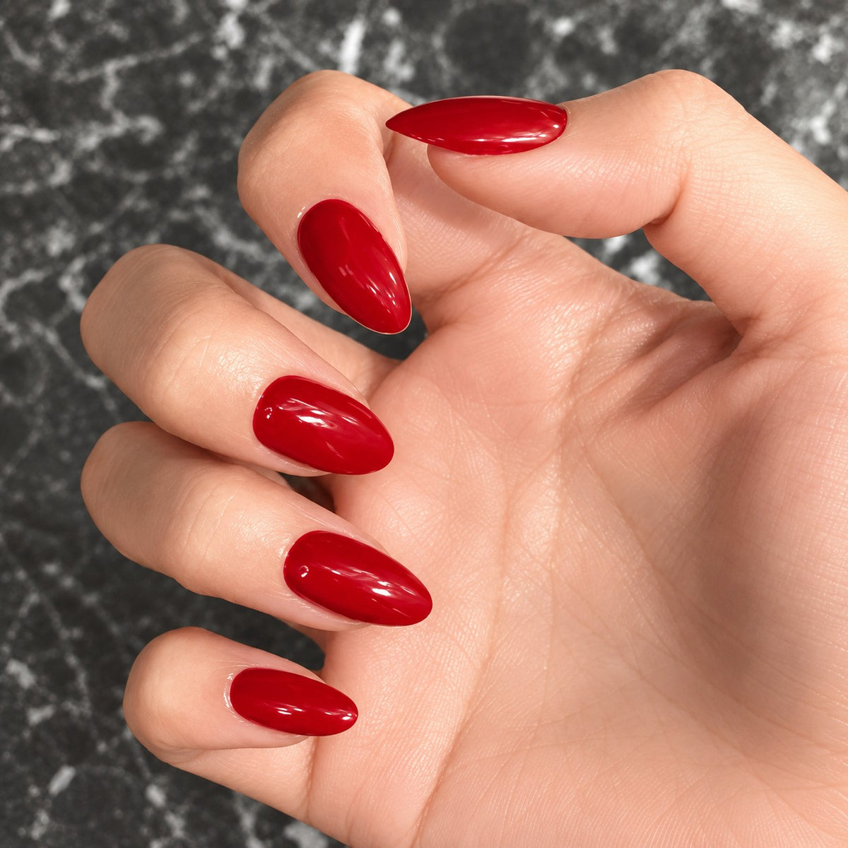 Crimson Flame Lustre Press-On Nails 30 pcs