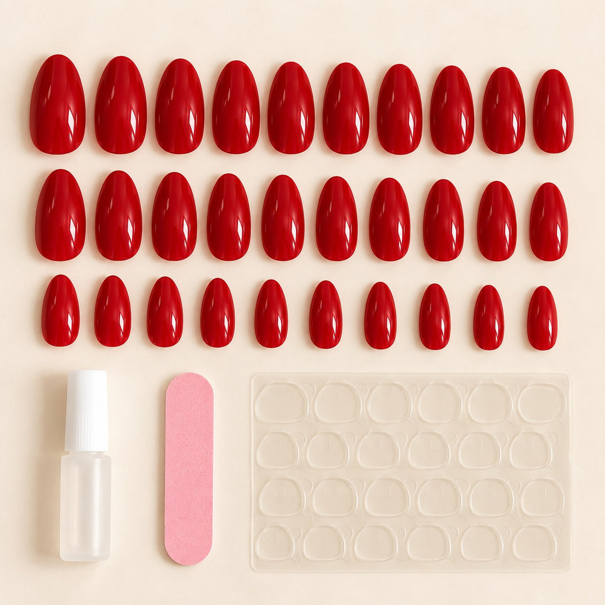 Crimson Flame Lustre Press-On Nails 30 pcs - view 3