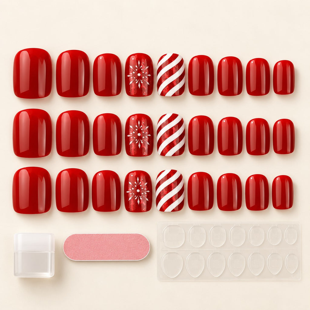 Crimson Noel Glow Press-On Nails 24 pcs - view 3