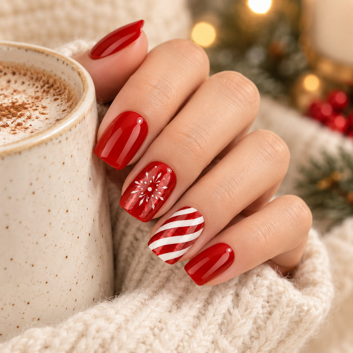 Crimson Noel Glow Press-On Nails 24 pcs - view 4