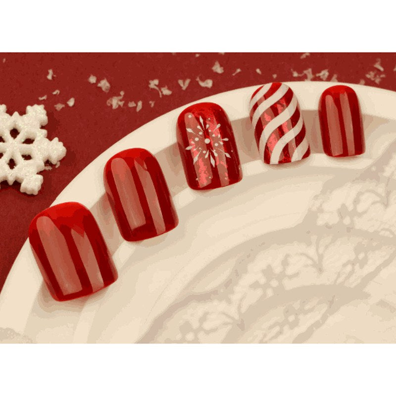 Crimson Noel Glow Press-On Nails 24 pcs - view 2