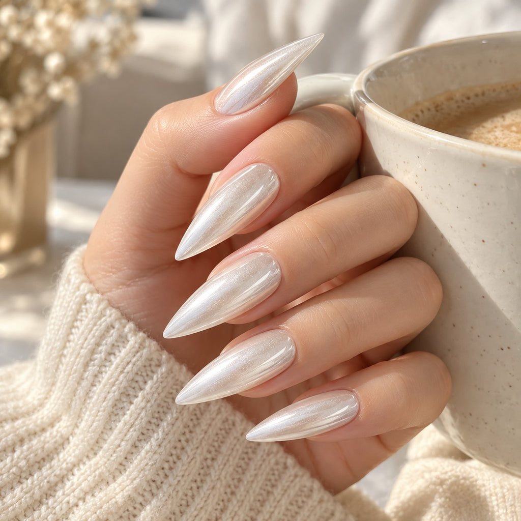 Crystal White Chrome Press-On Nails 30 pcs - view 3