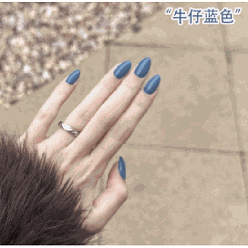 Denim Blue Glossy Spark Luxury Press-On Nails 30 pcs - view 2