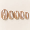 Glazed Amber Chrome Press-On Nails 30 pcs