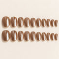 Glazed Caramel Chrome Press-On Nails 30 pcs