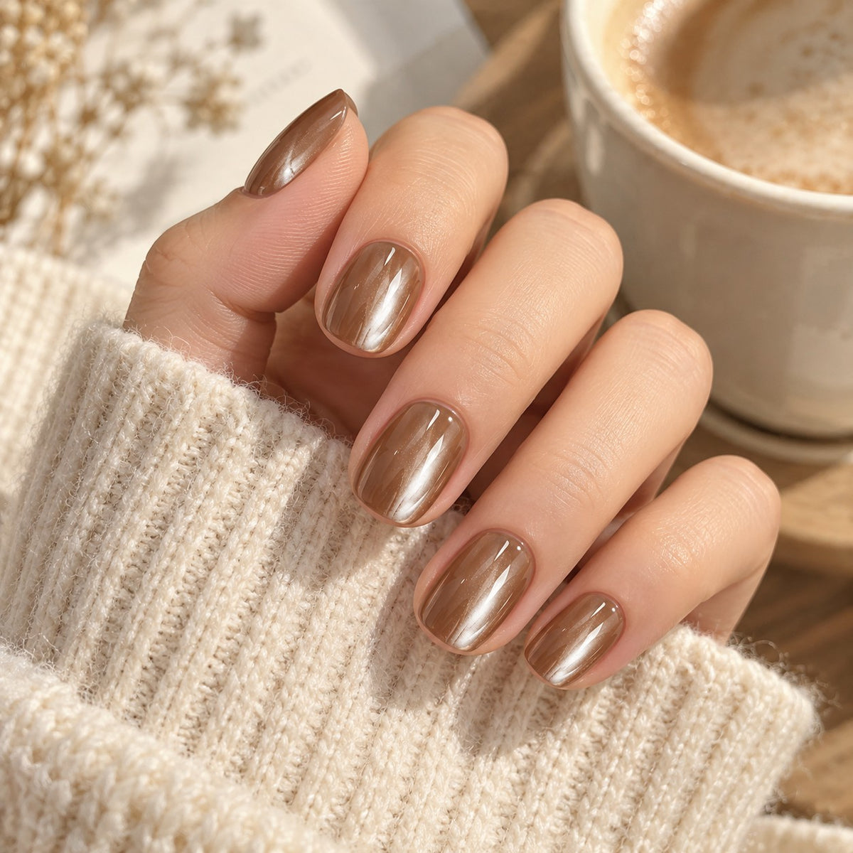 Glazed Caramel Chrome Press-On Nails 30 pcs - view 3