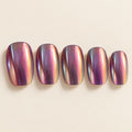 Glazed Grape Purple Chrome Press-On Nails 30 pcs
