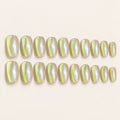 Glazed Jade Chrome Press-On Nails 30 pcs