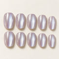 Glazed Lavender Chrome Press-On Nails 30 pcs