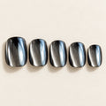 Glazed Obsidian Chrome Press-On Nails 30 pcs