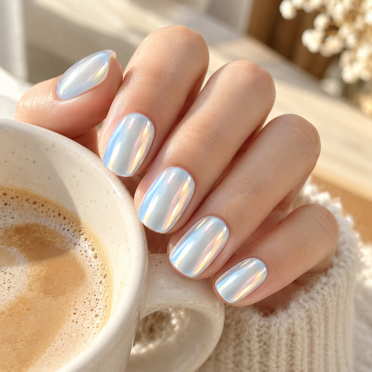 Glazed Pearl Chrome Press-On Nails 30 pcs - view 3