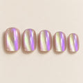 Glazed Purple Pink Chrome Press-On Nails 30 pcs