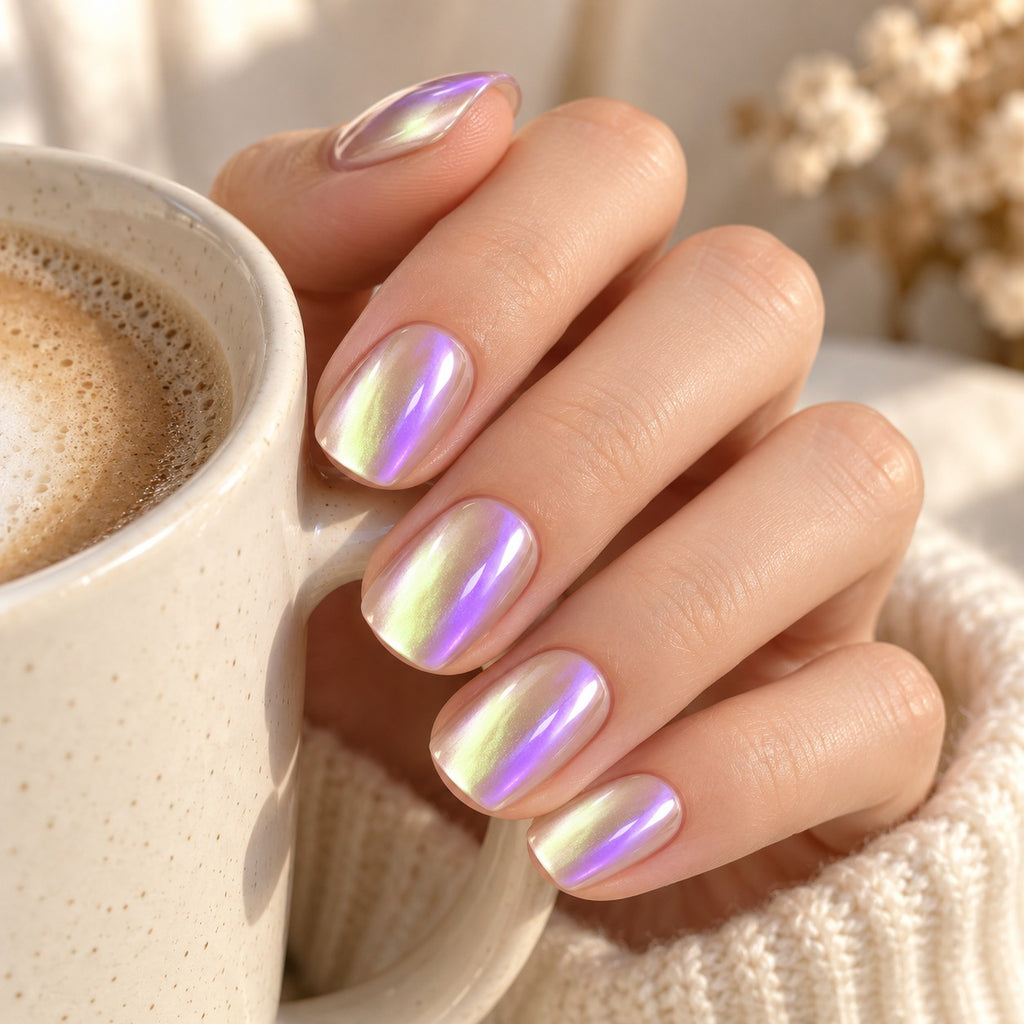 Glazed Purple Pink Chrome Press-On Nails 30 pcs - view 3
