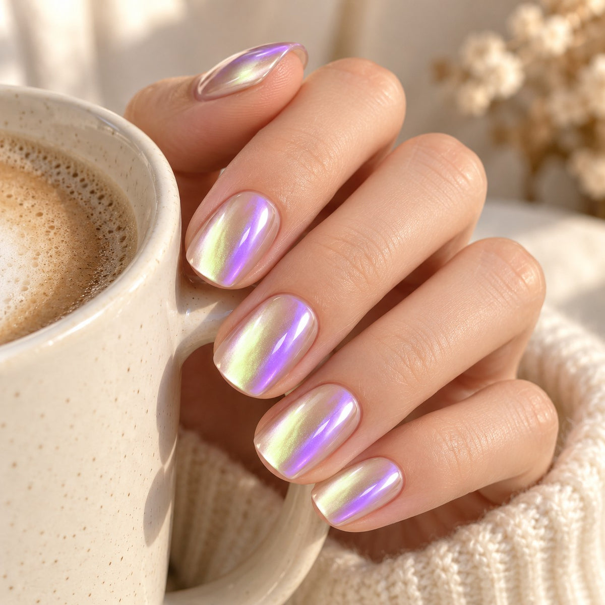 Glazed Purple Pink Chrome Press-On Nails 30 pcs - view 3