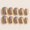 Glazed Sunset Chrome Press-On Nails 30 pcs