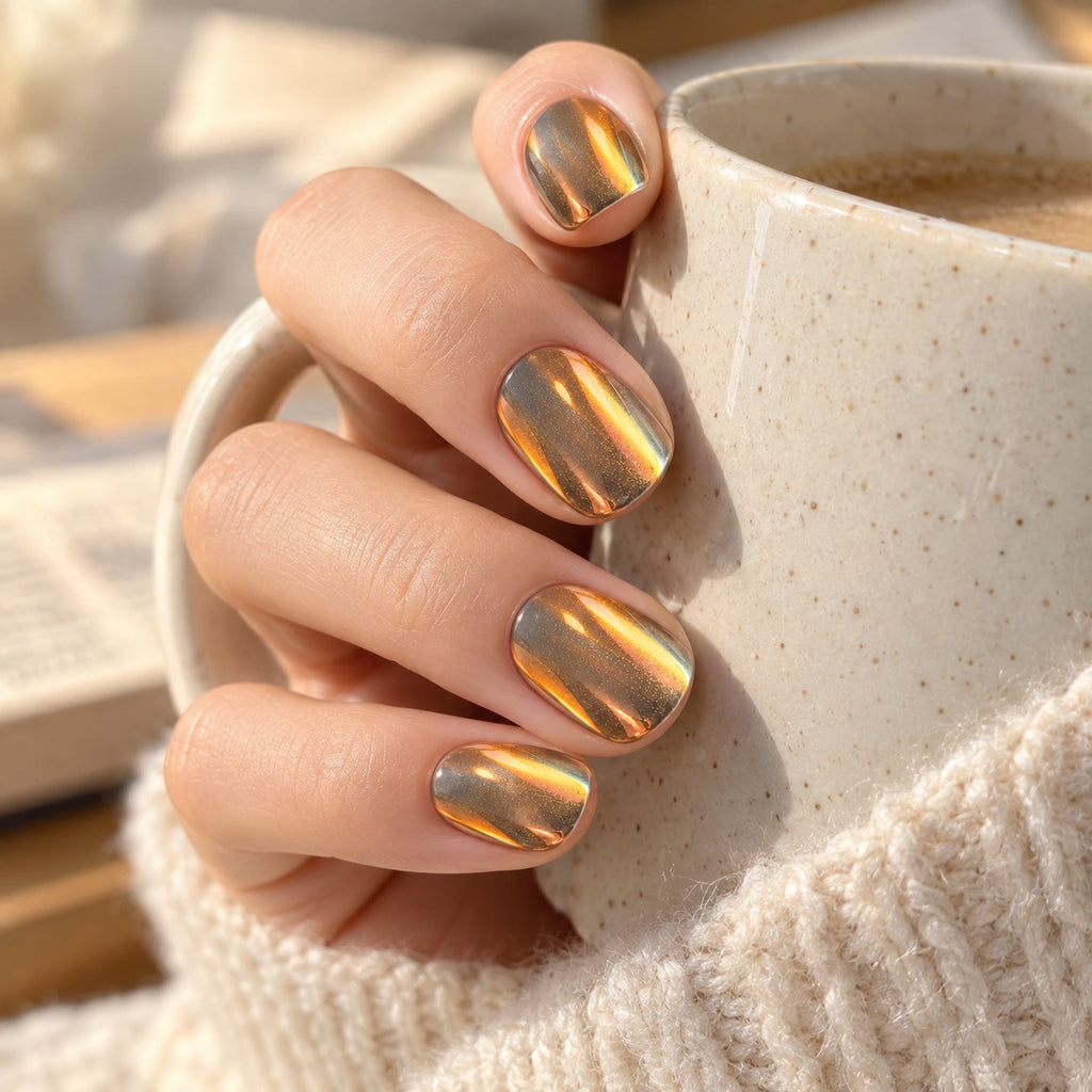 Glazed Sunset Chrome Press-On Nails 30 pcs - view 3