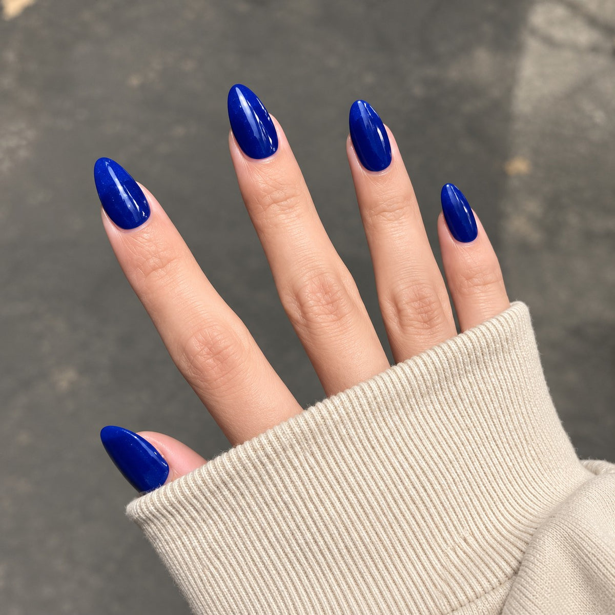 Klein Blue Glossy Spark Luxury Press-On Nails 30 pcs