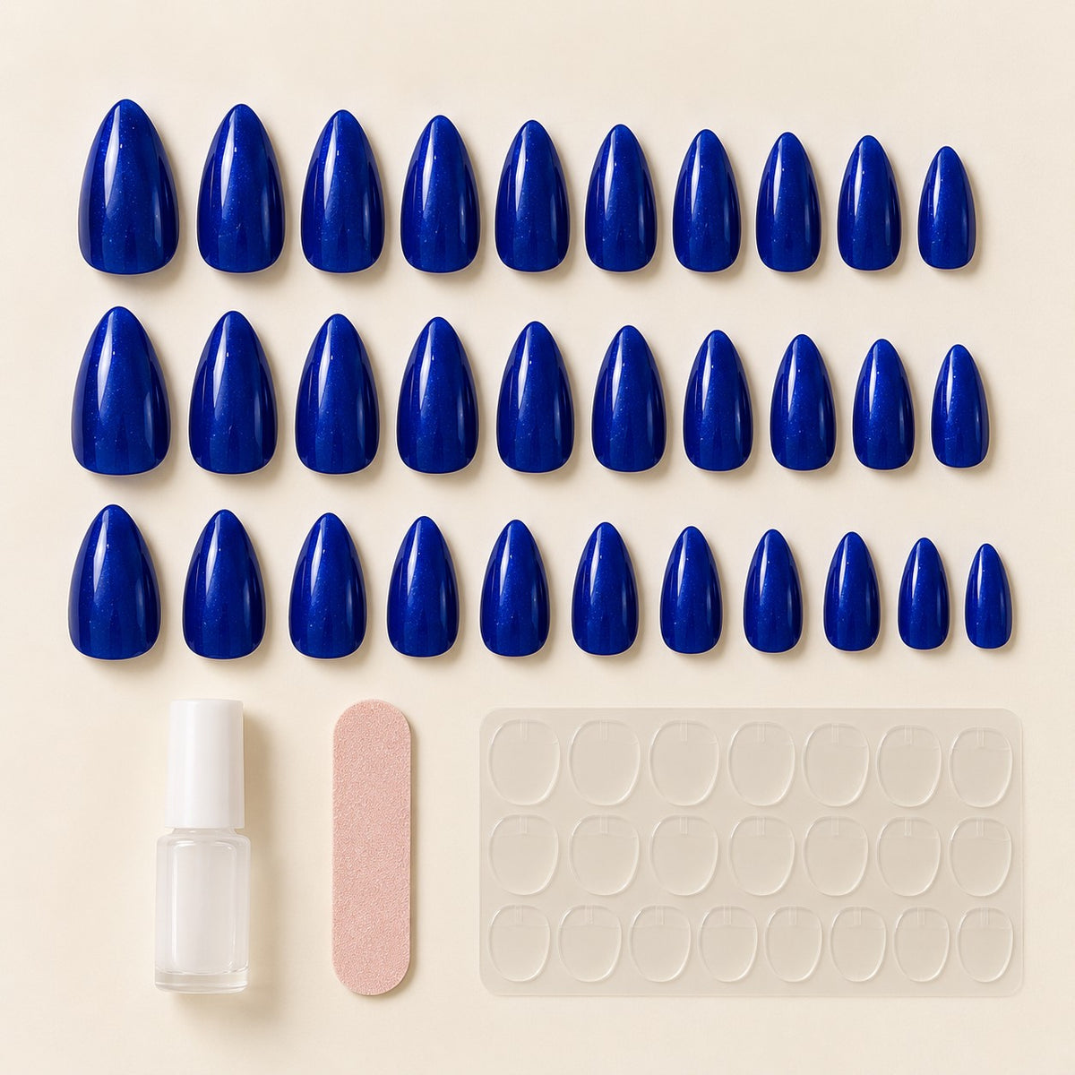 Klein Blue Glossy Spark Luxury Press-On Nails 30 pcs - view 3