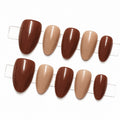 Mocha Latte Glossy Spark Luxury Press-On Nails 30 pcs