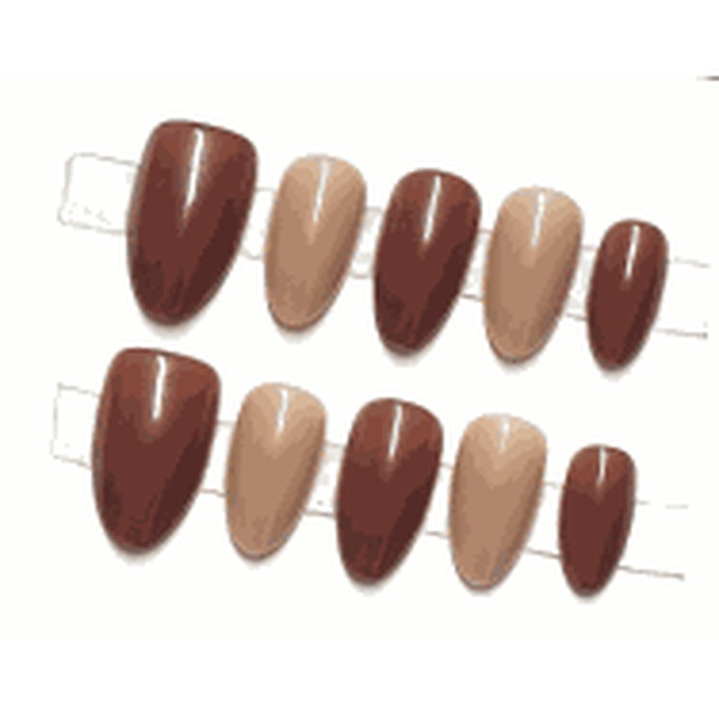 Mocha Latte Glossy Spark Luxury Press-On Nails 30 pcs - view 2