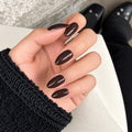 Mocha Satin Glow Press-On Nails 30 pcs