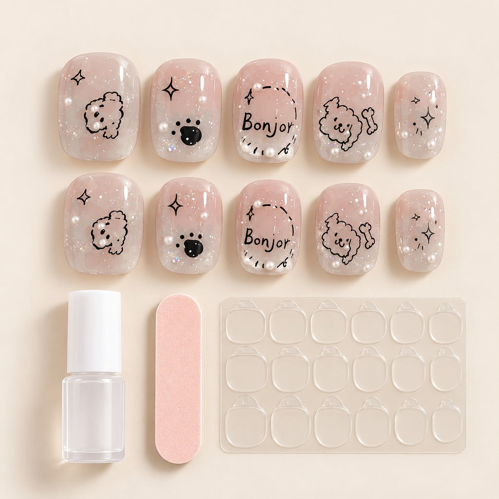 Pearl Puppy Grey Jelly Glow Press-On Nails 10 pcs - view 3