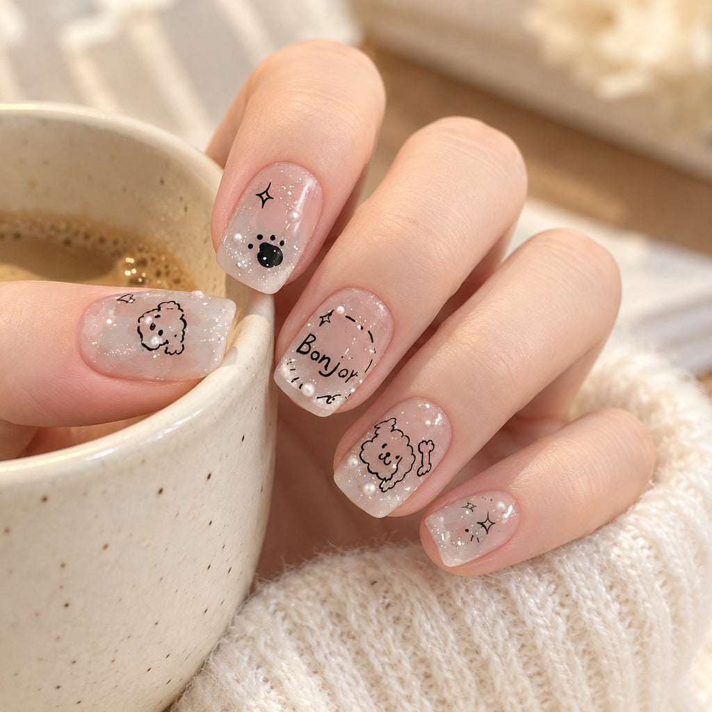 Pearl Puppy Grey Jelly Glow Press-On Nails 10 pcs - view 4