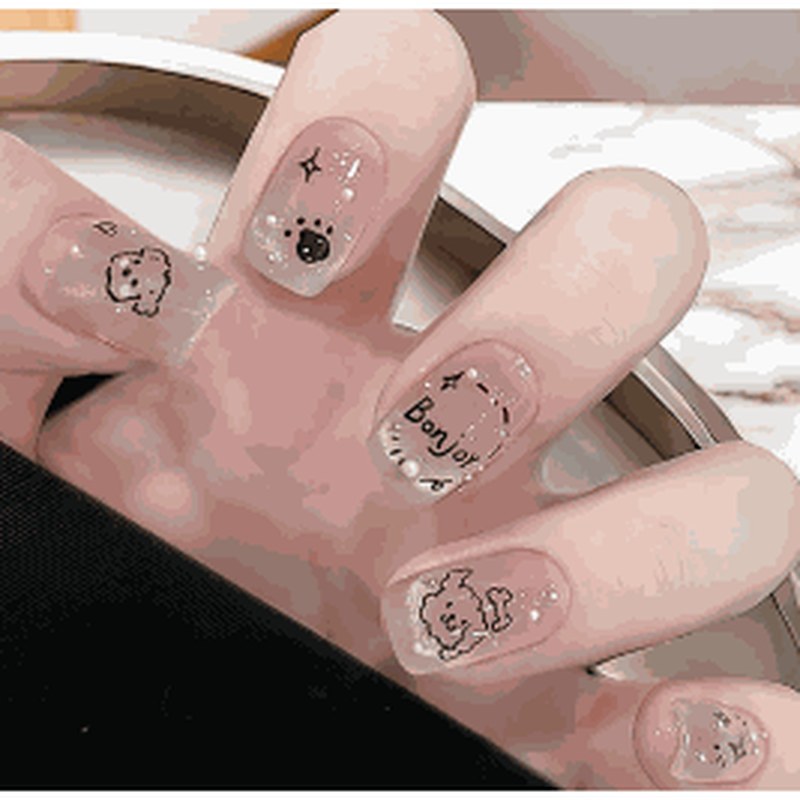 Pearl Puppy Grey Jelly Glow Press-On Nails 10 pcs - view 2