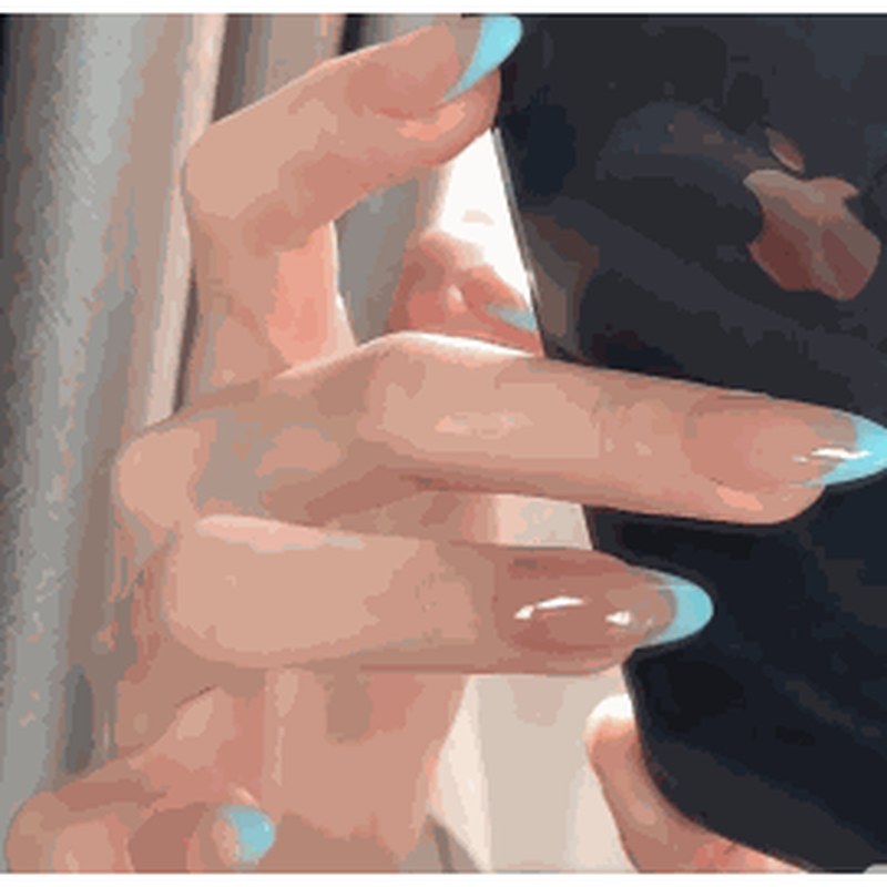 Pink-Blue Ombre Medium Oval Glossy Press-On Nails 24 pcs - view 2
