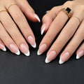 Pink-White Ombre Medium Oval Glossy Press-On Nails 24 pcs