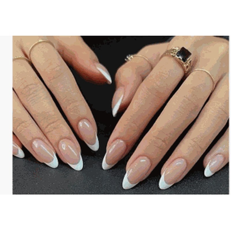 Pink-White Ombre Medium Oval Glossy Press-On Nails 24 pcs - view 2