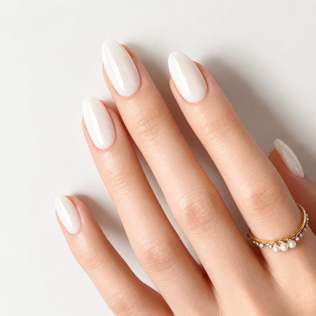 Porcelain Ivory Lustre Press-On Nails 30 pcs