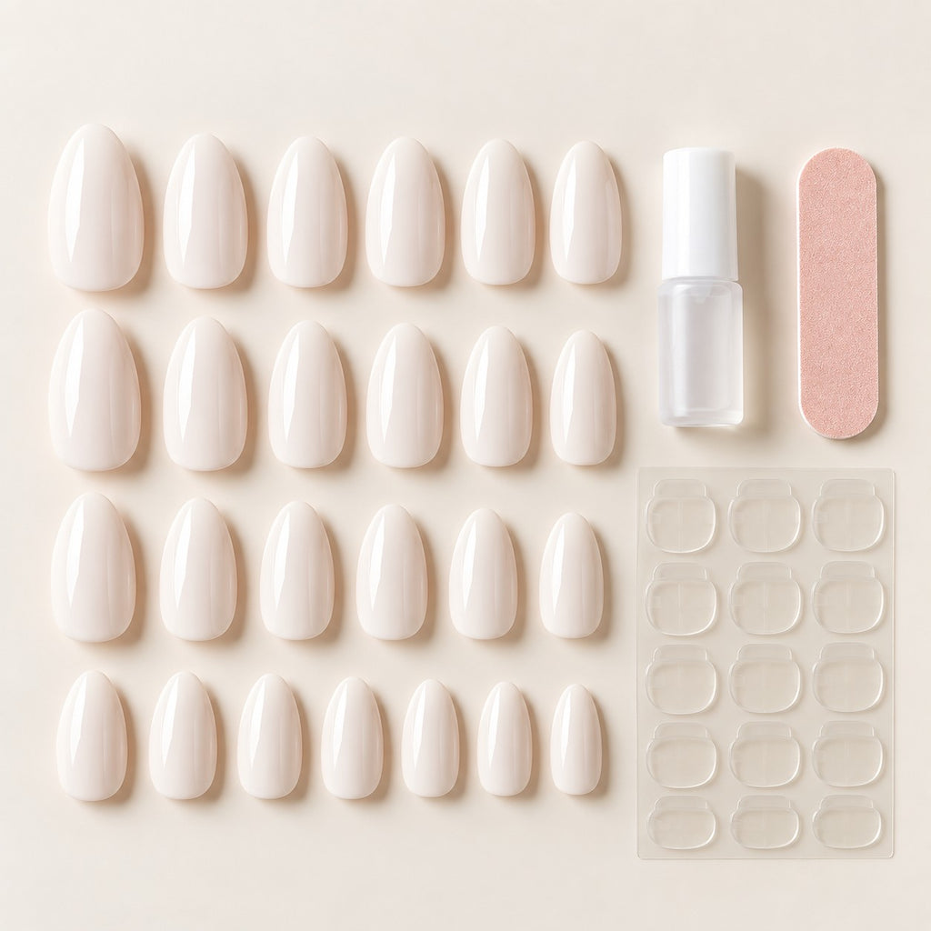 Porcelain Ivory Lustre Press-On Nails 30 pcs - view 3