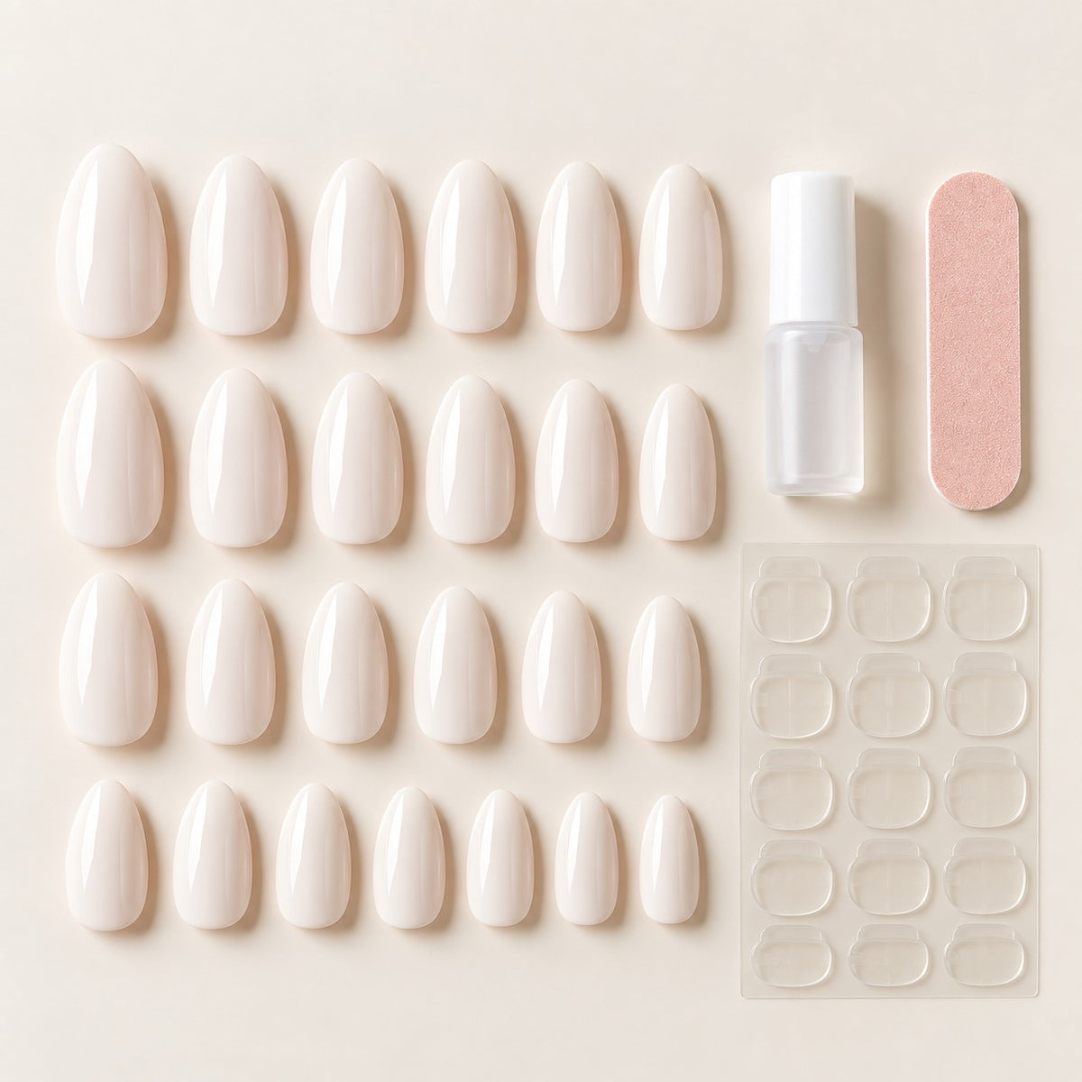 Porcelain Ivory Lustre Press-On Nails 30 pcs - view 3