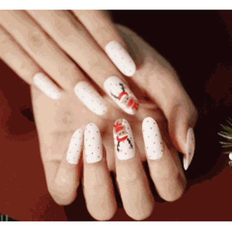 Snowy Reindeer Long Coffin Matte Press-On Nails 24 pcs - view 2