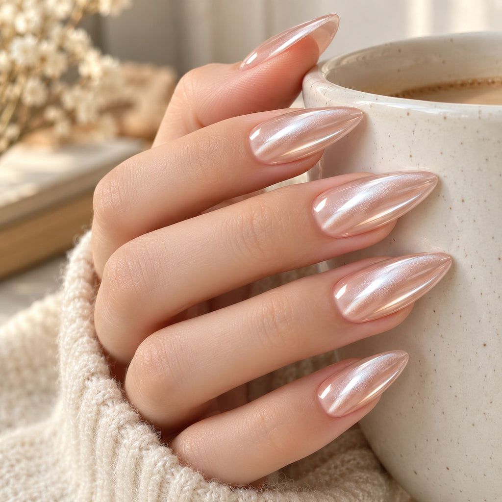Soft Pink Chrome Press-On Nails 30 pcs - view 3
