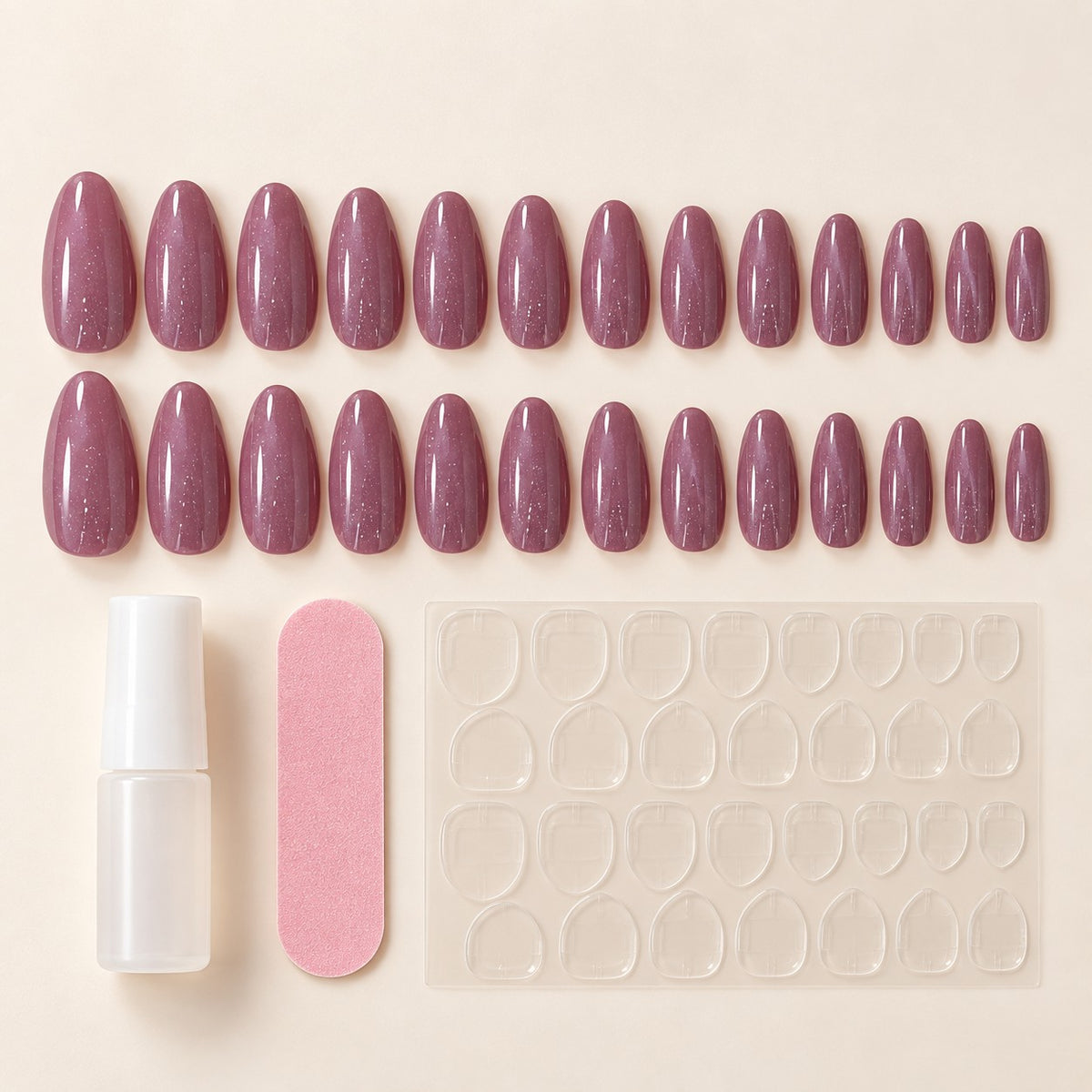 Violet Glossy Spark Luxury Press-On Nails 30 pcs - view 3