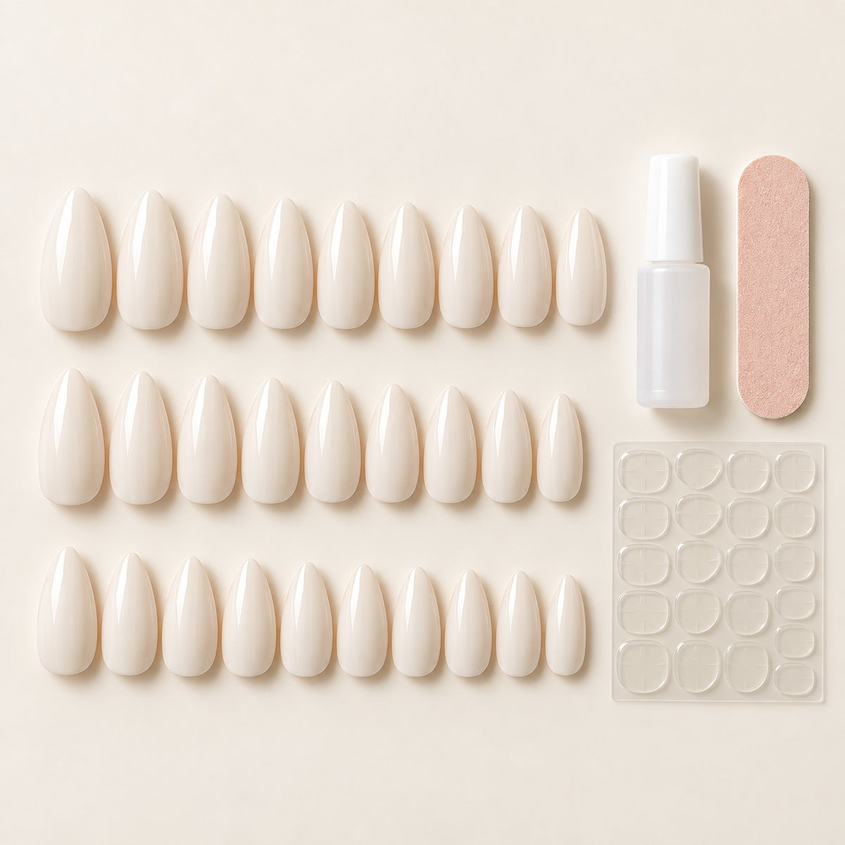 Warm Ivory Sheen Press-On Nails 30 pcs - view 3