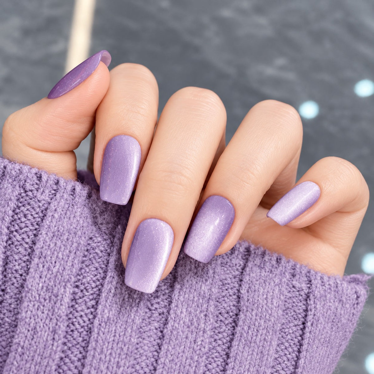 Wisteria Velvet Cat-Eye Press-On Nails 30 pcs